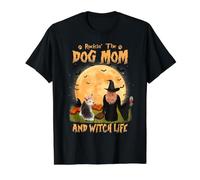 Rocking The Dog Mom Witch Life Yorkshire Terrier Halloween Camiseta gráfica económica, Hombre, Negro, S