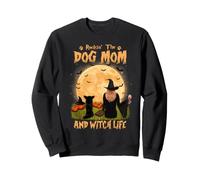 Rocking The Dog Mom Witch Long Haired Chihuahua Halloween Sudadera