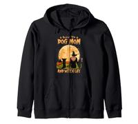 Rocking The Dog Mom Witch Long Haired Chihuahua Halloween Sudadera con Capucha
