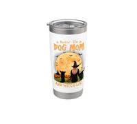 Rocking The Dog Mom Witch Long Haired Chihuahua Halloween Vaso térmico de acero inoxidable de doble pared