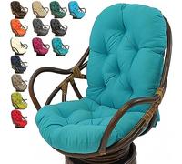 RockingCush - Cojín giratorio para asiento de mesa impermeable y respaldo alto, acolchado para columpio de ratán, almohada mejorada para hamaca de patio