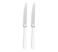 Rockingham Forge 2DK650W - Juego de 2 cuchillos de postre de acero inoxidable con mango blanco de plástico PBT 18/10