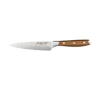 Rockingham Forge Ashwood Cuchillo de Cocina Multiusos 12,5 cm - Acero Inoxidable Alemán Ultraafilada - Acabado Martillado Antiadherente Profesional - Mango Madera con Espiga Completa