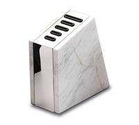 Rockingham Forge Bloque Para Cuchillos, Efecto Mármol, Blanco, 5 Ranuras, Acero Inoxidable, 26 cm, HX-05W