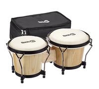 RockJam - Bongo conjunto con cabezas de piel de vaca, con bolsa acolchada y llave de afinación naturales, 7 pulgadas y 8 pulgadas