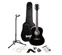 RockJam Kit de guitarra acústica con soporte, funda, afinador, púas, soporte para púas, cuerdas de repuesto y lecciones