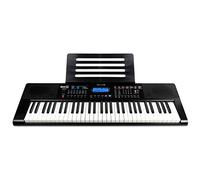 RockJam RJ461AX Teclado de piano digital portátil Alexa de 61 teclas con soporte de música, fuente de alimentación, aplicación para piano Simply y teclas de notas, con Alexa integrada