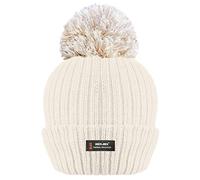 RockJock Gorro de invierno para mujer con pompón acanalado con aislamiento térmico avanzado R40, crema, Talla única