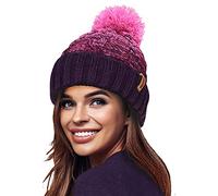 Rockjock STORMACTIVE 100% Impermeable para Mujer Unisex Grueso Ombre cálido Invierno Teddy Fleece Forrado de Punto pompón Gorro
