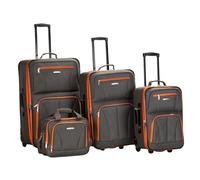 Rockland Equipaje Journey Softside Set Vertical, Gris Oscuro, Talla única, Juego de Equipaje de 4 Piezas