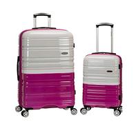 Rockland Juego de 2 Piezas giratorias de policarbonato expandible de 20 Pulgadas, 28 Pulgadas, 2 Tonos Blanco, 2 Piece (20"/28"), Melbourne Hardside - Maleta con Ruedas giratorias expandibles