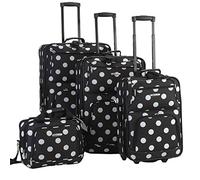 Rockland Juego de Equipaje Vertical de Lunares Softside, Negro (Lunares), Talla única