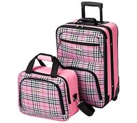 Rockland - Juego de Maletas Adulto Unisex, Pink Cross (Rosa) - F102-PINKCROSS