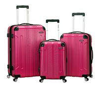Rockland London Hardside Spinner Wheel Luggage, Magenta, 3-Piece Set (20/24/28), Maletín rígido con Rueda giratoria de Londres