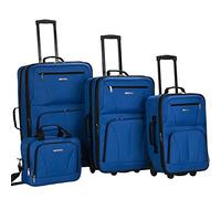 Rockland Luggage Journey Softside - Juego Vertical, Azul, 4-Piece Set (14/19/24/28), Juego de Equipaje Vertical Journey Softside