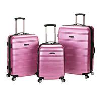 Rockland Melbourne Hardside - Maleta con Ruedas giratorias expandibles, Pink, Talla única, Melbourne Hardside - Maleta de Ruedas giratorias expandible