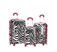 Rockland Safari Hardside - Maleta con Ruedas giratorias, Pinkcebra, M, Melbourne Hardside - Maleta con Ruedas giratorias expandibles