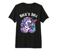 Rock'n Roll Unicornio Rockstar Unicornio Punk Goth Band para niñas Camiseta Premium