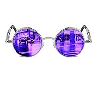 ROCKNIGHT Gafas de sol góticas Steampunk redondas polarizadas UV400 con protección UV400, unisex para exteriores