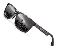 Rocknight Gafas de sol polarizadas para hombres y mujeres, marco de metal, gafas de sol, ligeras, protección UV, al aire libre, Ruthenium frame/Grey lens