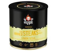 ROCK'N'RUBS - Condimento para barbacoa The Winner steaks it all - Limón Style - BBQ Rub para barbacoa con copos de sal crujientes, pimienta y limón - 140 g