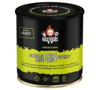 Rock'N'Rubs - Especias para barbacoa huelen a licor de ginebra, para asar con mezcla de especias y ginebra real, lata de 130 g