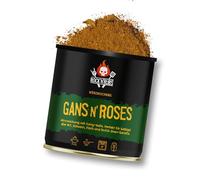 ROCK'N'RUBS Gans N Roses - Mezcla de especias con pétalos de rosa finos y nota de curry - Perfecto para aves, cerdo, pescado y platos holandeses - lata de 140 g