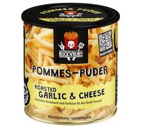 ROCK'N'RUBS Polvo para patatas fritas tostadas, ajo y queso, perfecto para patatas fritas y platos de patatas, también como condimento a la parrilla y para salsas, lata de 150 g