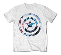 Rockoff Trade - Camiseta de Manga Corta para Hombre, diseño de Capitán América Blanco Blanco XXL