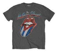 Rockoff Trade The Rolling Stones Rocks Off Cuba Camiseta, Gris (Charcoal), XL para Hombre