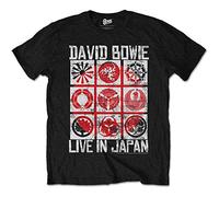 Rockoff Trade David Bowie Live In Japan Camiseta, Negro, M para Hombre