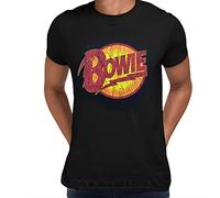 Rockoff Trade Logotipo Vintage de Diamond Dogs Camiseta, Negro, L para Hombre