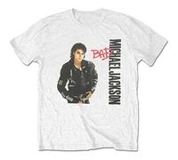 Rockoff Trade Michael Jackson Bad Camiseta, Blanco (White White), Large para Hombre