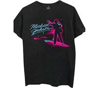 Rockoff Trade Michael Jackson Neon Camiseta, Negro (Black Black), X-Large para Hombre