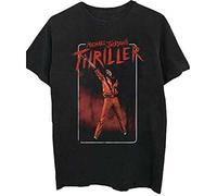 Rockoff Trade Michael Jackson Thriller White Red Suit Camiseta, Negro (Black Black), Large para Hombre