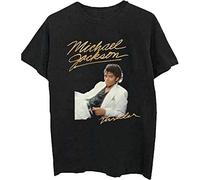 Rockoff Trade Michael Jackson Thriller White Suit Camiseta, Negro (Black Black), X-Large para Hombre