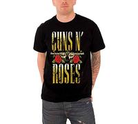 Rockoff Trade N' Roses Big Guns Camiseta, Negro, L para Hombre