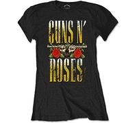 Rockoff Trade N' Roses Big Guns Camiseta, Negro, L para Mujer