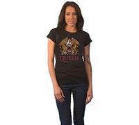 Rockoff Trade Queen Classic Crest Camiseta, Negro (Black Black), 38 (Talla del Fabricante: Medium) para Mujer