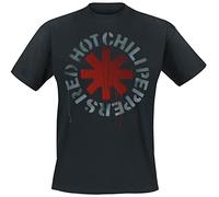 Rockoff Trade Red Hot Chili Peppers Stencil Black Hombre Camiseta Negro 100% algodón Regular