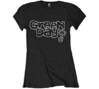 Rockoff Trade Women's Green Day Flowerpot Diamante T-Shirt Black