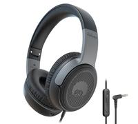 Rockpapa Share Auriculares para Niños, Auriculares con Cable y Micrófono, 85dB/94dB Volumen Limitado, Función para Compartir, Plegables, Ajustables, Auriculares Diadema para la Escuela/Viajar