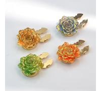 ROCKPOEM 2 Piezas Fundas de Cristal para Gemelos Hechas a Mano, Gemelos para Camisa, Accesorios de Esmoquin para Boda, Fiesta y Eventos Formales (Naranja, 23mm)