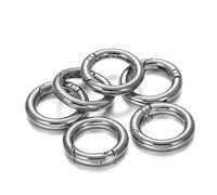 Rockreyoa 20 unidades de mosquetones redondos de metal para llaveros, llaveros, anillos de metal, para manualidades, collares, pulseras, accesorios de bolsillo, 2# 28 mm
