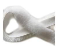 Rockreyoa 5 piezas de 1 m de ribete de piel sintética cinta de peluche cinta decorativa colorida de piel sintética para bricolaje, accesorios de escenario, zapatillas, collar, decoración, blanco, 4