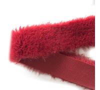 Rockreyoa 5 unidades de 1 m de pelo sintético de piel sintética, cinta de peluche decorativa de colores para manualidades, accesorios de escenario, zapatillas, collar, decoración, color rojo, 4 cm