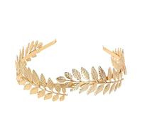 Rockreyoa Tocado dorado para niña, corona de laurel, dorado, tocado para novia, accesorio para el pelo, boda, vintage, hoja de olivo, diadema para novia, hoja, diadema de diosa griega, tiara de hojas