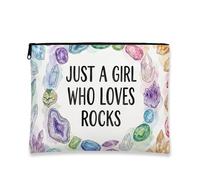 Rocks - Bolsa de maquillaje para mujer, diseño vintage de acuarela, bolsa de viaje para mujer, organizador portátil de lona con cremallera, bolsa de aseo para el cuidado de la piel diario, Blanco, 7x9