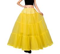 Rocks Off Butt Boy Falda larga sin huesos para mujer, falda larga sin huesos, enagua alternativa, amarillo, M