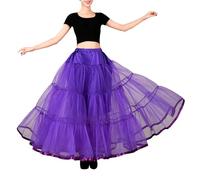 Rocks Off Butt Boy Falda larga sin huesos para mujer, falda larga sin huesos, enagua alternativa, morado, M